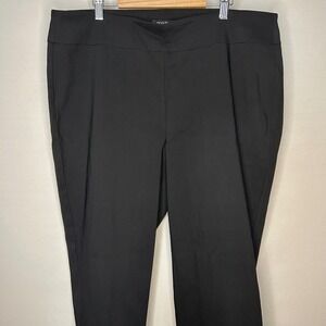 Roz‎ & Ali Black Capri Pants Pull On Stretch Embellished Hem Womens Plus Size 16
